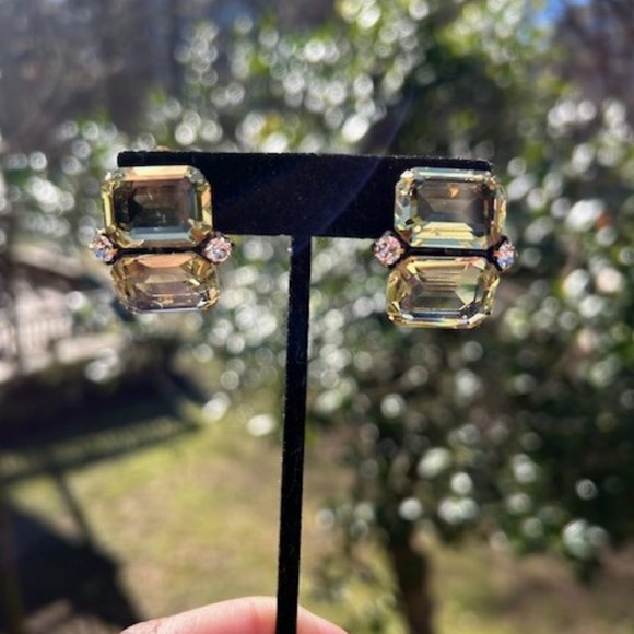 IRADJ MOINI NYC Designer Citrine VTG EARRINGS - Picture 6 of 9